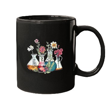 Discover Floral Beakers Laboratory Chemistry Lab Scientist Lab Tech Mugs