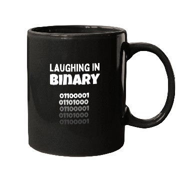 Discover Funny computer nerd and programmer gift Laughing in Binary Mugs