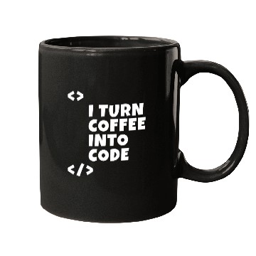 Discover I turn coffee into code Programmer Developer Mugs