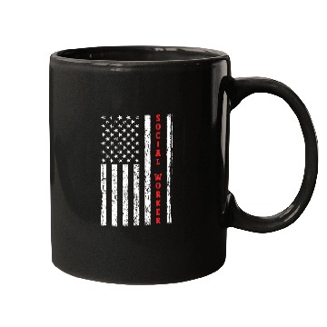 Discover Social Worker American flag patriotic Independence day Mugs