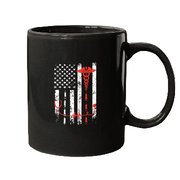 Discover nurses US American Flag Nursing Student America Mugs