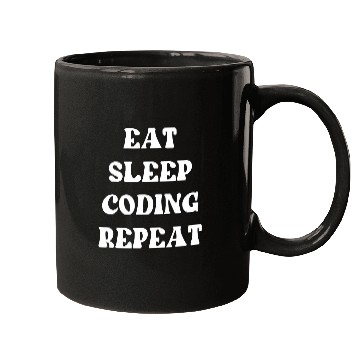 Discover Funny Eat Sleep Coding Repeat Computer Programmer IT Mugs