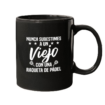 Discover Mens Never Underestimate An Old With A Paddle Racket Mugs