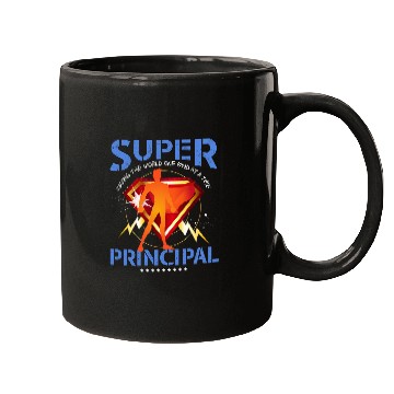 Discover Mens Super Principal Gift Educational Superheros Blue Mugs