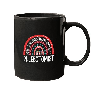 Discover Rainbows and Butterflies Phlebotomist Phlebotomy Tech RN Mugs
