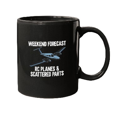 Discover RC Pilot Lover Weekend Forecast RC Planes Scattered Parts Mugs