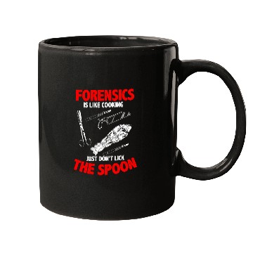 Discover Funny Forensic Scientist Autopsy Cooking Dont Lick Spoon Mugs