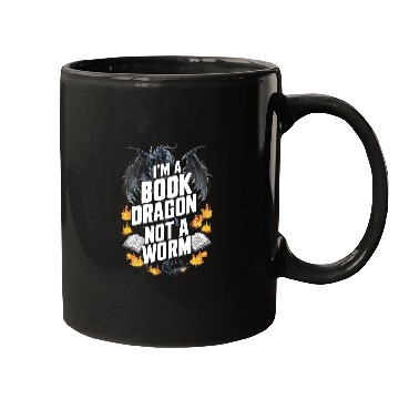 Discover Im A Book Dragon Not A Worm Funny Books lover Mugs