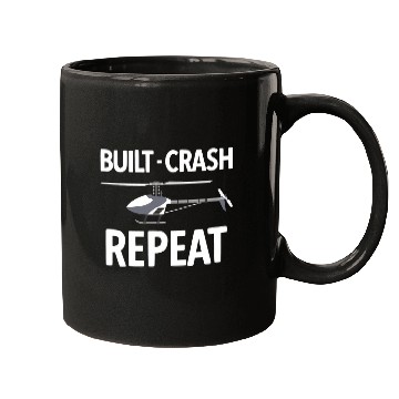 Discover RC Model Building Helicopter Build Crash Repeat Pilot Funny Mugs