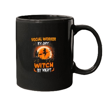 Discover social worker by day witch by night halloween social worker Mugs