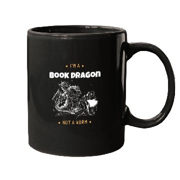 Discover Im A Book Dragon Not A Worm Book Lover Mugs