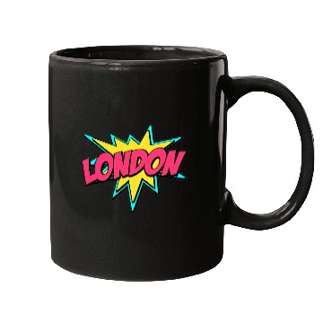 Discover London UK Retro Comic Book Art Superhero Bubble Mugs