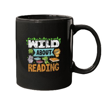 Discover Wild About Reading Teacher Student Reader Bookworm Vintage Mugs