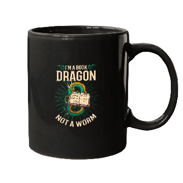 Discover Im A Book Dragon Not A Worm 2 Mugs
