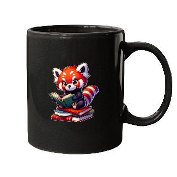 Discover Funny red panda reading Bookworm Book Lovers Mugs