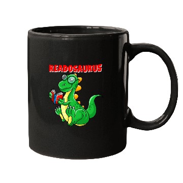 Discover Cool Readosaurus Funny Dinosaur Reading Book Lover Gift 2 Mugs