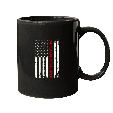 Discover Software Developer USA Flag Programming Programmer Coding Mugs