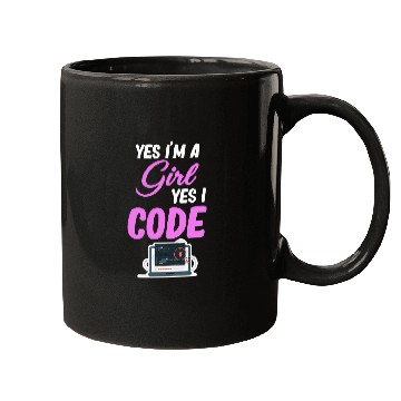 Discover Yes Im A Girl Yes I Code Programmer Computer Debugging Mugs
