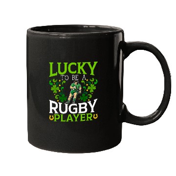 Discover Lucky To Be A Rugby Player St Patricks Day Mugs