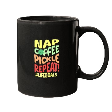 Discover Funny Pickleball Goals Nap Coffee Pickle Repeat Pickleballer Mugs