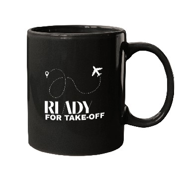 Discover Ready for takeoff airplane route map flight Mugs