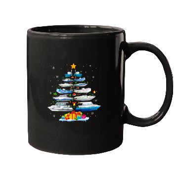 Discover Boat Christmas Tree Merry Christmas Boating Captain Mugs