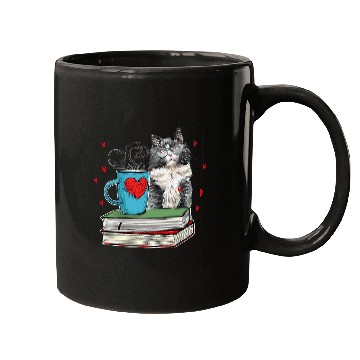 Discover Cute Cat Reading Book For Cat Lovers Mugs