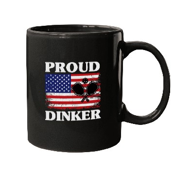 Discover Funny Pickleball Paddle Ball Player Lovers Pride USA Flag 2 Mugs