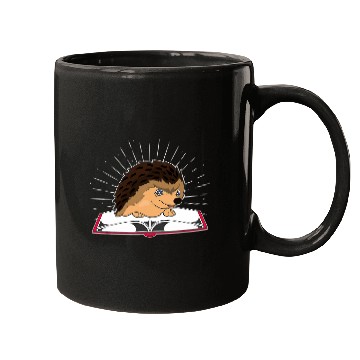 Discover Cute Forest Animal Book Reading Bookworm Nature Hedgehog Mugs
