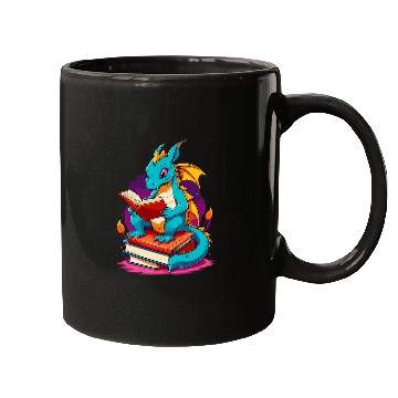 Discover Dragon Reading A Book Cute Dragon Lover Book Reader 1 Mugs