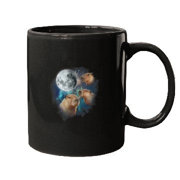 Discover 3 capybarass Howling At Moon Funny Weird Cursed Meme Mugs