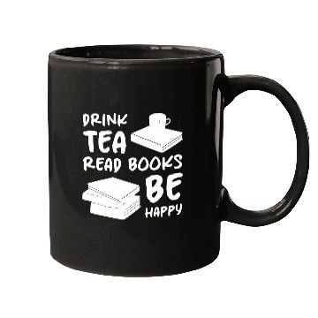 Discover Drink Tea Read Books Be Happy Tea Lover 4 Mugs