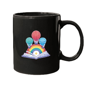 Discover Open Book With Hot Air Balloons Rainbows Mugs