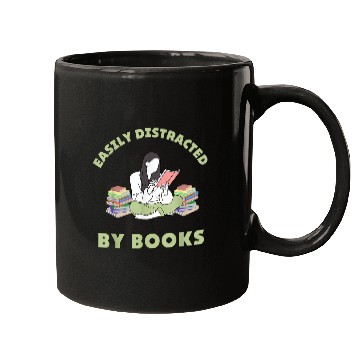 Discover Easily Distracted by Books Book Lover 1 Mugs