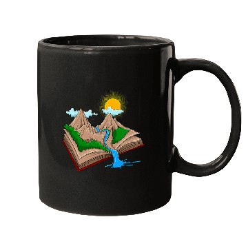 Discover Mens Creative Book Outdoors Scenery Mountain Sun Hiking Nerd Mugs