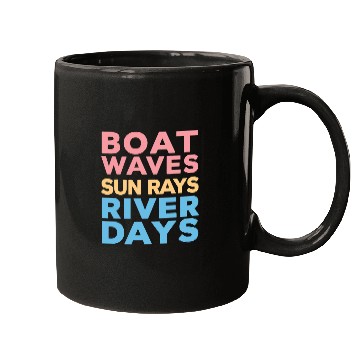 Discover Boat Waves sun rays river days boating outdoors Mugs