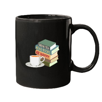 Discover Drink Tea Read Books Be Happy Book Reader Tea Lover Bookworm Mugs