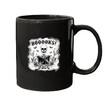 Discover Skeletons Reading Book Halloween Tees Teacher Library Reading Mugs