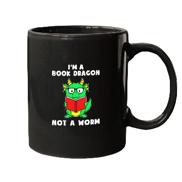 Discover Reading Author Writer IM A Book Dragon Not A Worm Mugs