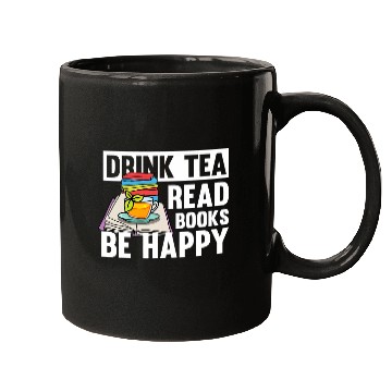 Discover Drink Tea Read Books Be Happy Motive for a Bookworm Mugs
