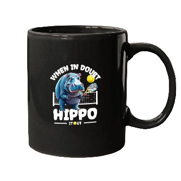 Discover Funny When In Doubt Hippo It Out Funny Hippo Pickleball Mugs