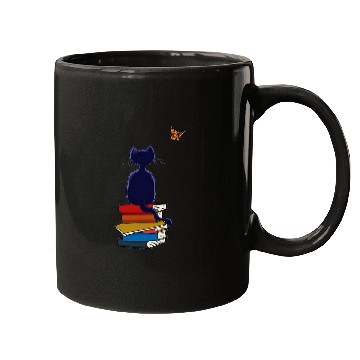 Discover reading book cat book and tea lover Mugs