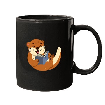 Discover Otter Reading a Book Mugs