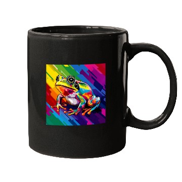 Discover Abstract Frog Rainbow Illustration Mugs