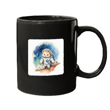 Discover Astronaut Hedgehog On Moon Space Exploration Celestial Mugs