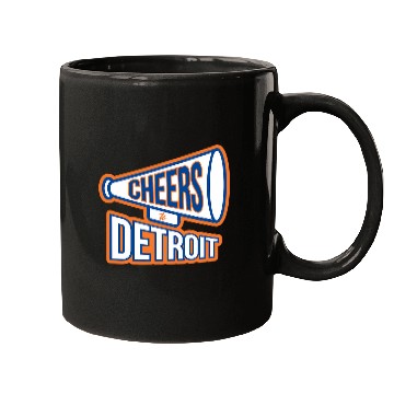 Discover Detroit Navy Blue And Orange Megaphone Mugs