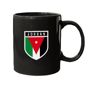 Discover Jordanian Flag Shield Classic Pocket Badge Style Mugs