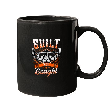 Discover Built Not Bought Weightlifting Barbell Gym Workout Pun Mugs
