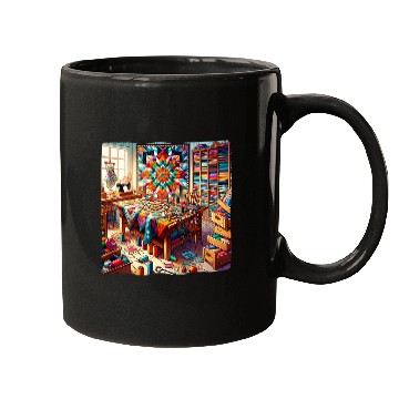 Discover Patchwork Quilting Quilt Hobby Sewing Room Mugs