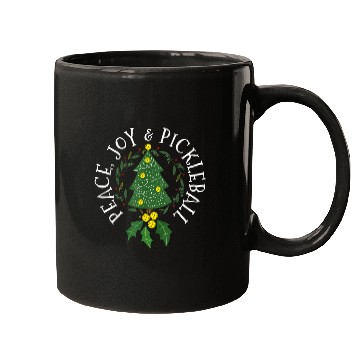 Discover Peace And Joy Christmas Tree Pickleball Mugs